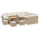 vidaXL Ensemble de canapé de jardin avec coussin 13 Pièces Beige et crème