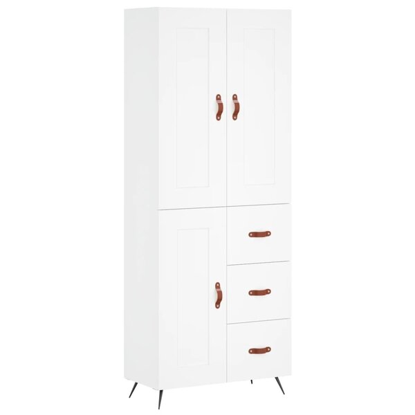vidaXL Buffet haut Blanc 69 5x34x180 cm Bois d'ingénierie