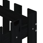 vidaXL Jardinière avec design de clôture noir 50x50x50 cm pin massif