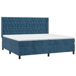 vidaXL Sommier à lattes de lit matelas et LED Bleu foncé 200x200 cm