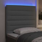 vidaXL Tête de lit LED avec tête de lit Gris clair 100 cm Polyester