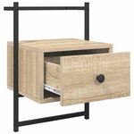 vidaXL Table de chevet murale chêne sonoma 35x30x51 cm