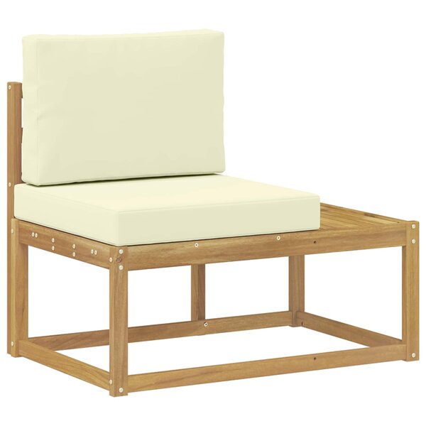 vidaXL Canapé d'extérieur en bout avec coussin Blanc 91 x 63 x 73 cm