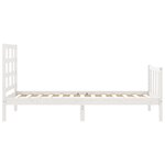 vidaXL Cadre de lit avec tête de lit blanc 90x200 cm bois massif