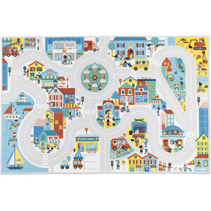 Tapis de jeu - Chambre - Enfant - Ville voiture - 120x78cm - Dès 2 ans - Janod
