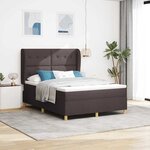 vidaXL Lit à ressorts avec matelas gris foncé 90x190 cm Marron foncé