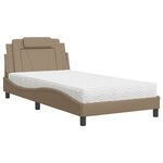 vidaXL Lit Viana avec matelas cappuccino 100x200 cm similicuir