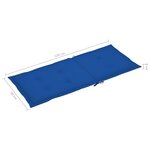 vidaXL Chaise de jardin avec coussins bleu royal Bois de teck massif