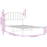 vidaXL Cadre de lit métal sans matelas et tête de lit blanc 107x203 cm