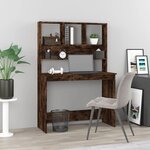 vidaXL Bureau avec étagères Chêne fumé 102x45x148 cm Bois d'ingénierie