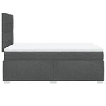 vidaXL Sommier à lattes de lit avec matelas Gris foncé 120x200cm Tissu