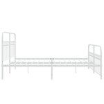 vidaXL Cadre de lit métal sans matelas et pied de lit blanc 183x203 cm