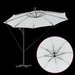 vidaXL Parasol banane à mât déporté Couleur sable 294 x 294 x 248 cm