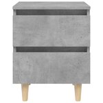 vidaXL Tables de chevet pieds en pin 2 Pièces gris béton 40x35x50 cm
