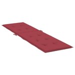 vidaXL Coussin de chaise de terrasse rouge bordeaux (75+105)x50x3 cm