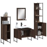 vidaXL Ensemble d'armoires de salle de bain 4 Pièces chêne marron