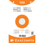 Paquet de 100 Fiches bristol 5x5 perf.125x200 s/film ass EXACOMPTA