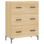 vidaXL Buffet haut Chêne sonoma 69 5x34x180 cm Bois d'ingénierie