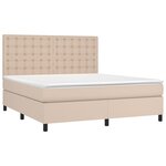 vidaXL Sommier à lattes de lit avec matelas LED Cappuccino 180x200 cm