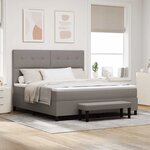 vidaXL Lit à ressorts avec matelas Taupe 180 x 200 cm tissu