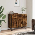 vidaXL Buffet chêne fumé 97x32 5x74 5 cm bois d'ingénierie
