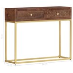 vidaXL Table console 90 x 30 x 75 cm Bois de manguier massif