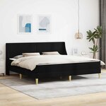 vidaXL Cadre de lit avec matelas Noir 180 x 200 cm Polyester