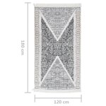 vidaXL Tapis Noir et gris 120x180 cm Coton