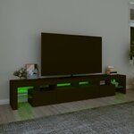 vidaXL Meuble TV avec lumières LED Noir 230x36 5x40 cm