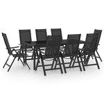 vidaXL Ensemble à manger de jardin 9 Pièces aluminium anthracite