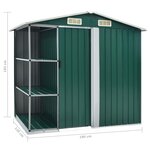 vidaXL Abri de jardin avec étagère Vert 205x130x183 cm Fer