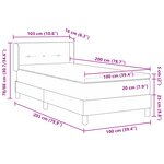 Lit avec sommier à ressorts vidaXL avec matelas gris clair 100x200 cm tissu