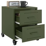 vidaXL Tables de chevet 2 Pièces vert olive 36x39x43 5 cm acier