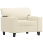 vidaXL Fauteuil avec repose-pied Crème 60 cm Similicuir
