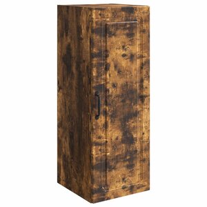 vidaXL Armoire Murale Chêne fumé 33 x 34 5 x 90 cm Bois d'ingénierie