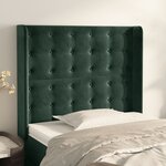 vidaXL Tête de lit avec oreilles Vert foncé 83x16x118/128 cm Velours