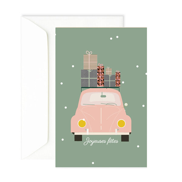 Carte de noël coccinelle