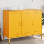 vidaXL Buffet jaune moutarde 100 5x39x79 cm acier laminé à froid