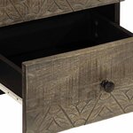 vidaXL Table de chevet gris clair 40x33x46 cm bois de manguier solide