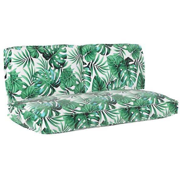 vidaXL Set de coussins de palette avec oreiller 3 Pièces Motif de feuille