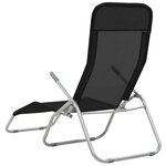 vidaXL Chaises longues pliables 2 Pièces Textilène Noir