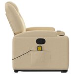 vidaXL Fauteuil inclinable de massage Crème Tissu