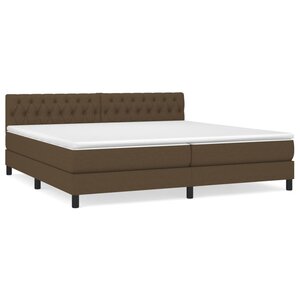 vidaXL Sommier à lattes de lit avec matelas Marron foncé 200x200 cm