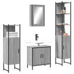 vidaXL Ensemble de meubles de salle de bain 4 Pièces Sonoma gris