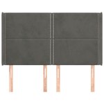 vidaXL Tête de lit avec oreilles Gris foncé 147x16x118/128 cm Velours