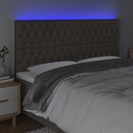 vidaXL Tête de lit à LED Taupe 180x7x118/128 cm Tissu