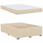 vidaXL Cadre de lit avec matelas Crème 140 x 200 cm tissu