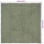 vidaXL Tapis de surface Rectangulaire Vert olive 120 x 120 cm Jute