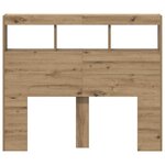 vidaXL Cabinet de Tête de Lit avec LED avec étagère chêne artisanal