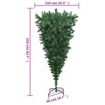 vidaXL Sapin de Noël artificiel renversé avec support Vert 210 cm